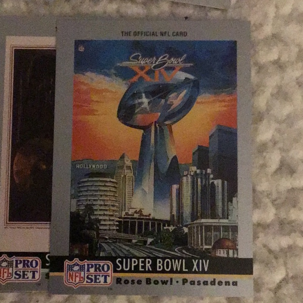 SUPERBOWL CARD SET, 24 cards, complete set, all superbowl cards, 1990 proset
